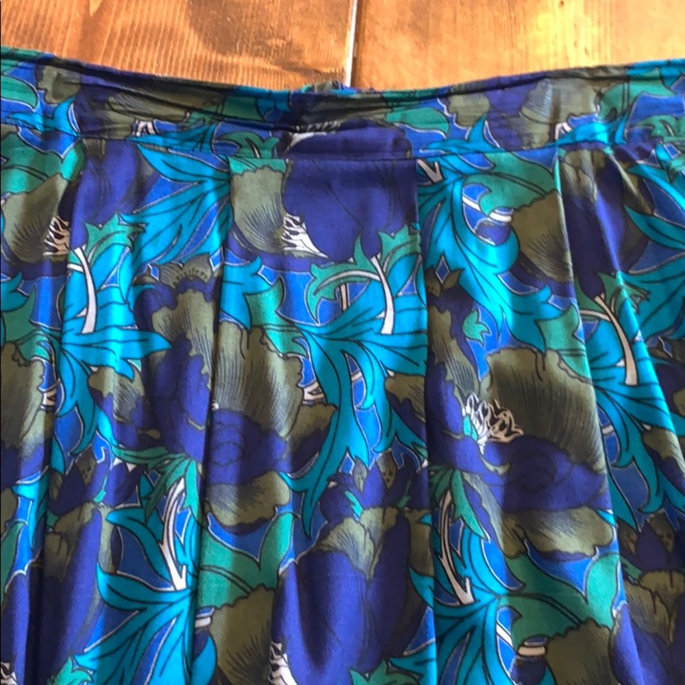 - Vintage  blue floral skirt woman’s medium - Picture 6 of 6